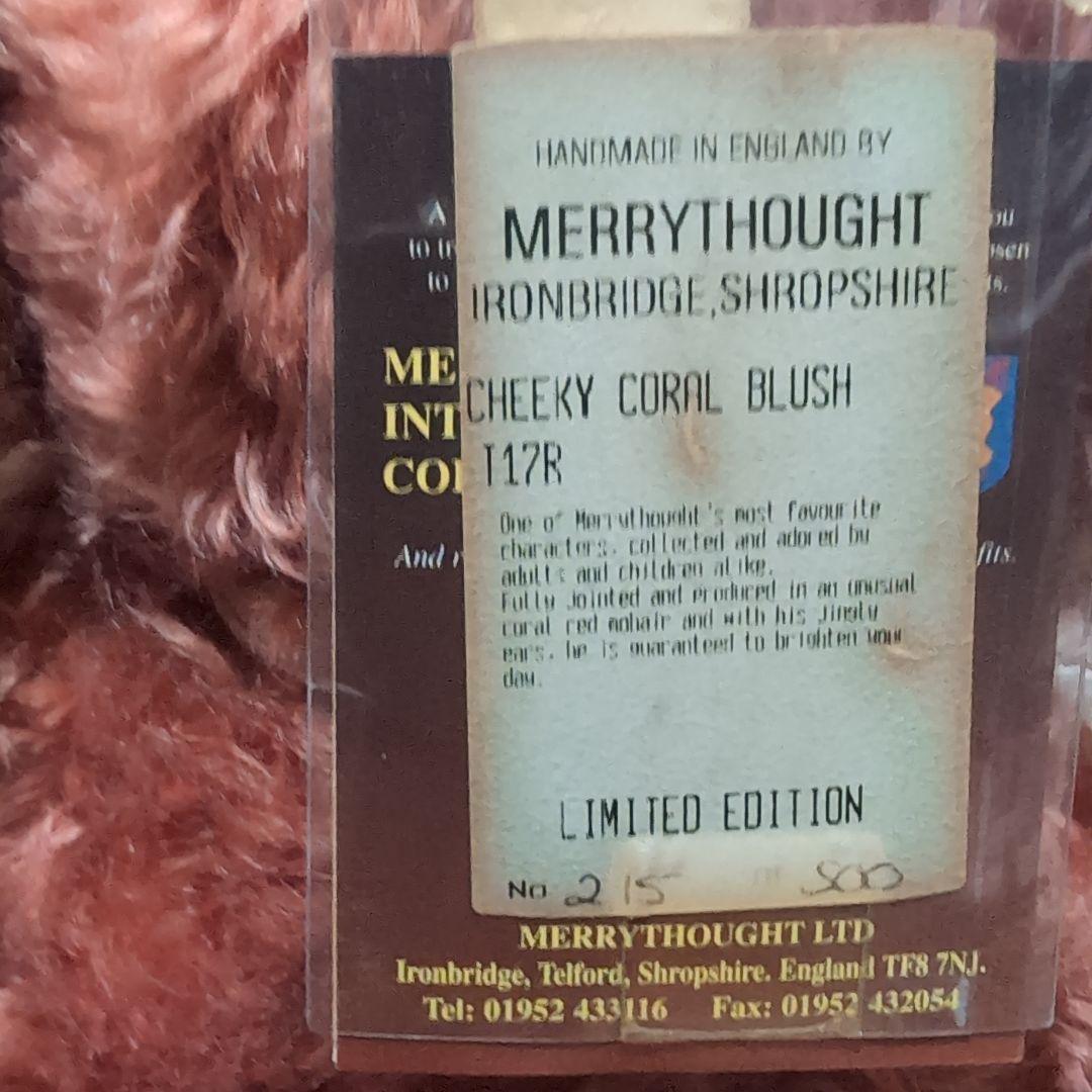 MERRYTHOUGHT チーキー コーラルブラッシュ 17インチ 1998年