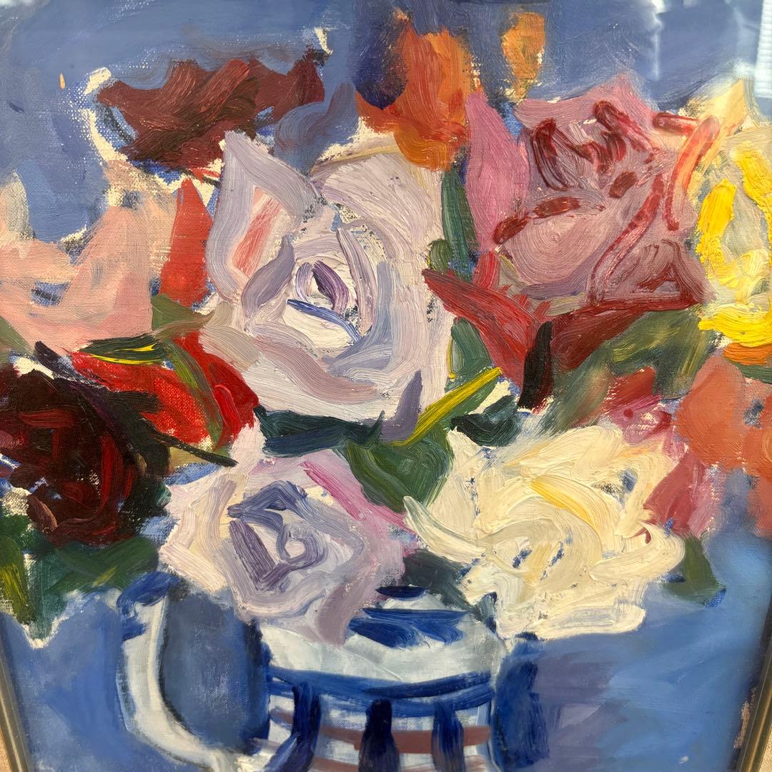 丹良行　『薔薇』 油絵　油彩画　6号　絵画