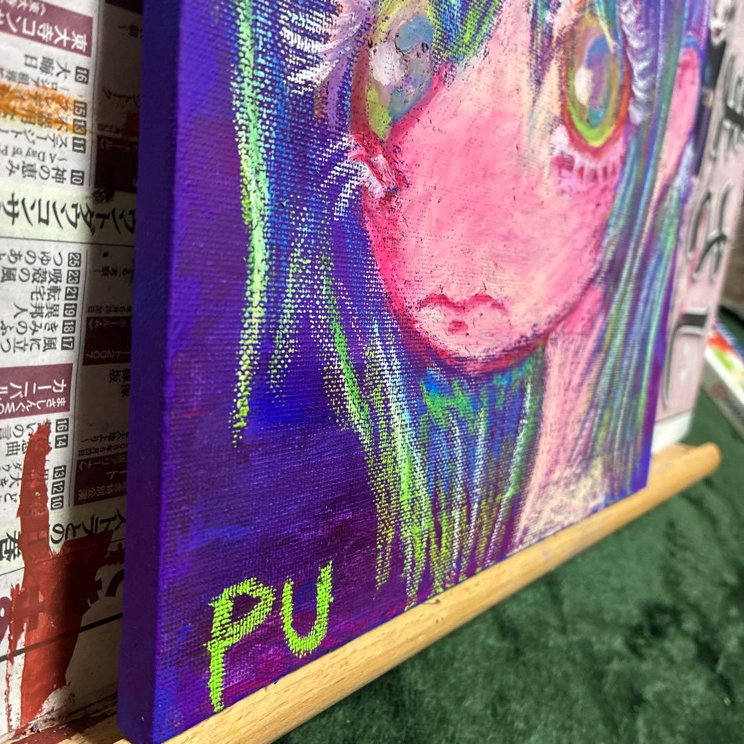 パステル画 アート イラスト クレヨン 一点物 病みかわいい 闇かわいい 原画