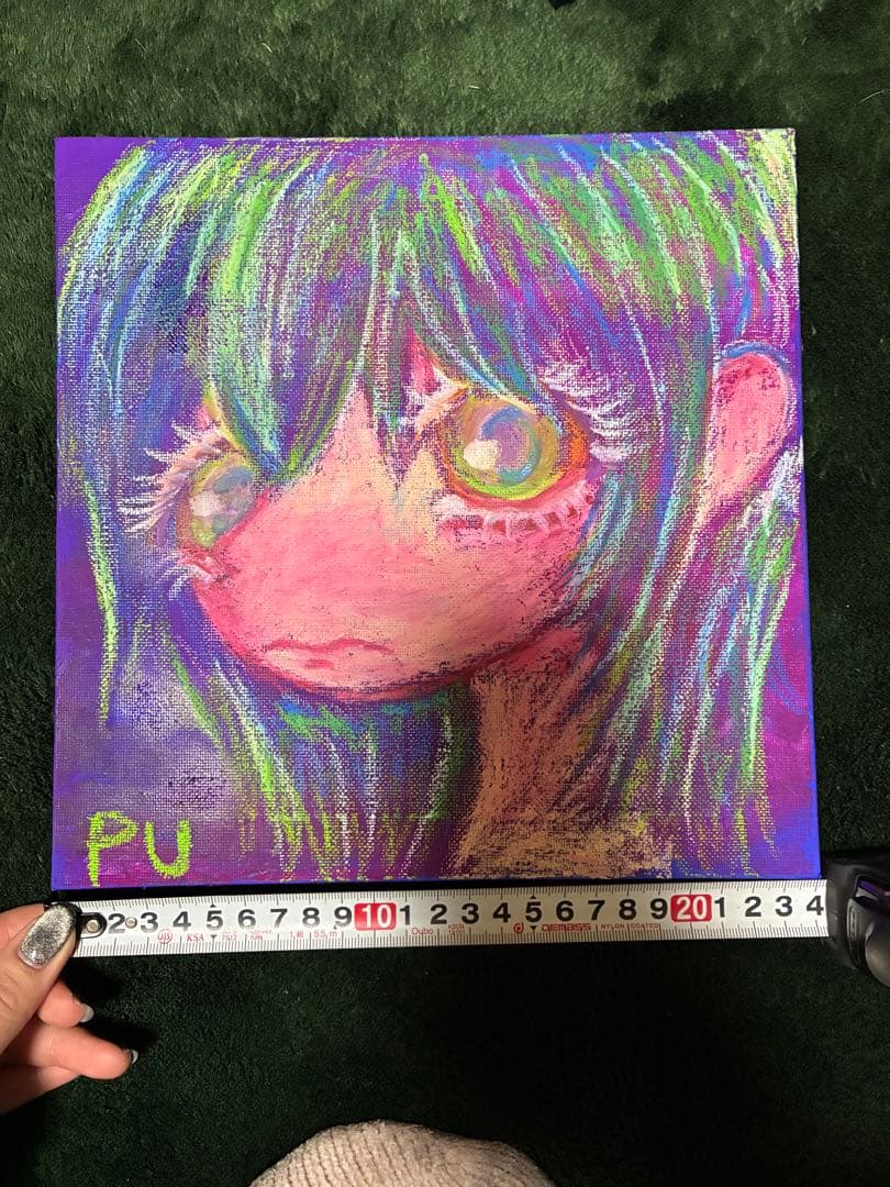 パステル画 アート イラスト クレヨン 一点物 病みかわいい 闇かわいい 原画