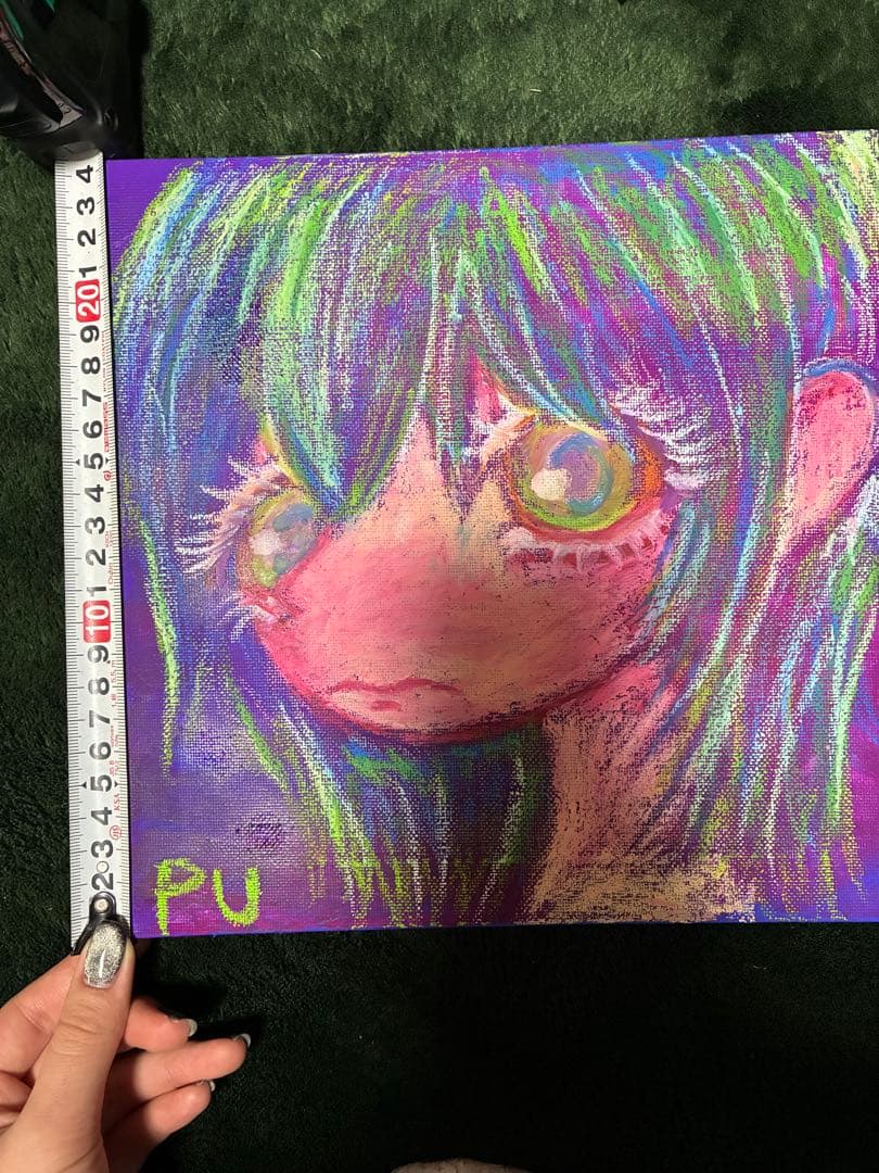 パステル画 アート イラスト クレヨン 一点物 病みかわいい 闇かわいい 原画
