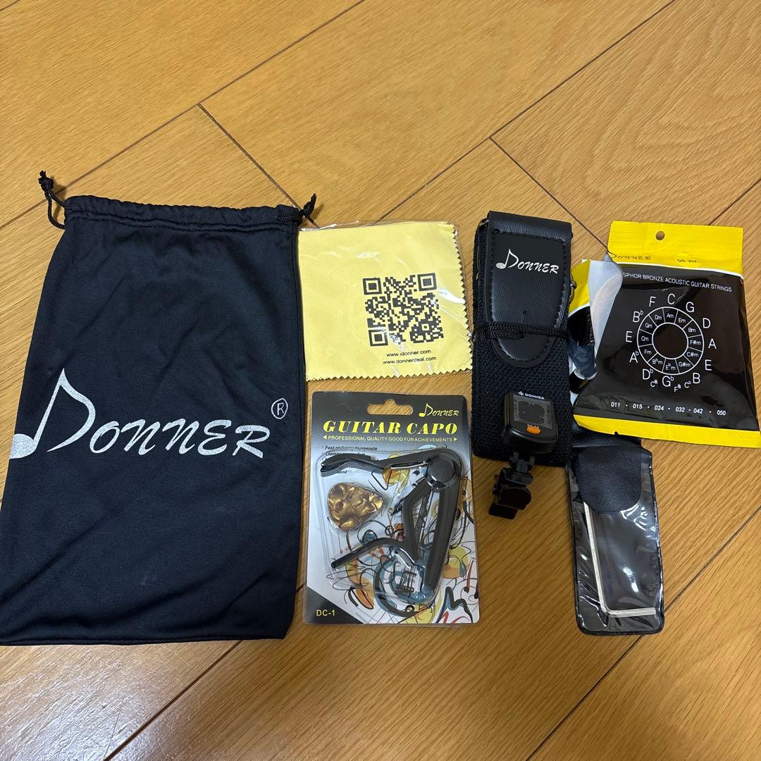 DONNER アコースティックギター DAG-1B ギターケース付き