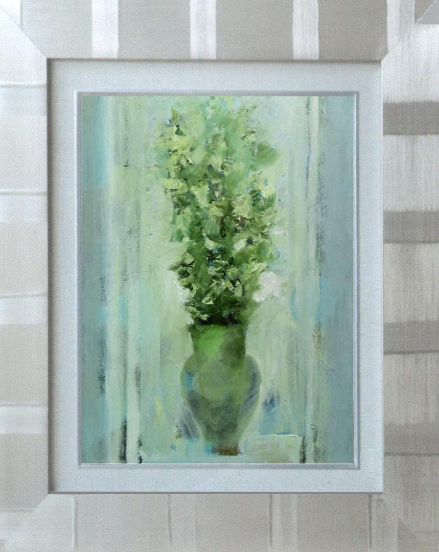 油絵 菅家令子 絵 絵画 インテリア 額付(白) uF6-111702 花