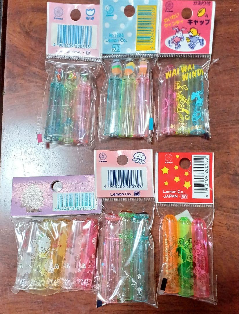 未使用　未開封　鉛筆キャップ　6種　20個　まとめ売り　レトロ　文房具