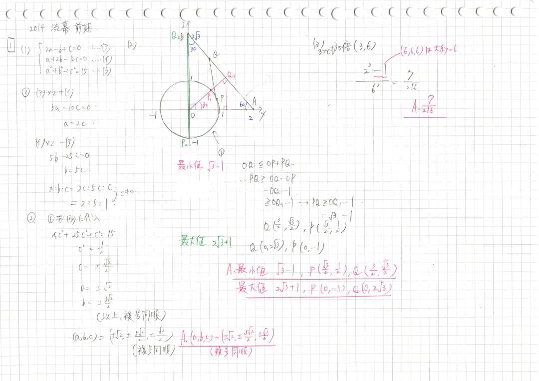 今だけ3割引 塾講師オリジナル数学解説 渋幕 高校入試 過去問 2003-26