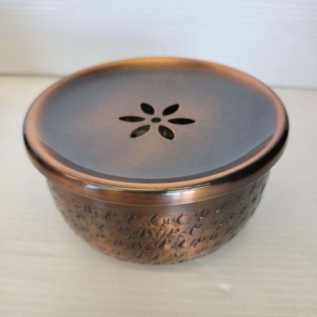 【星寛堂】 特選 銅製　玉いぶし　茶筒　茶匙　金属工芸　茶道具