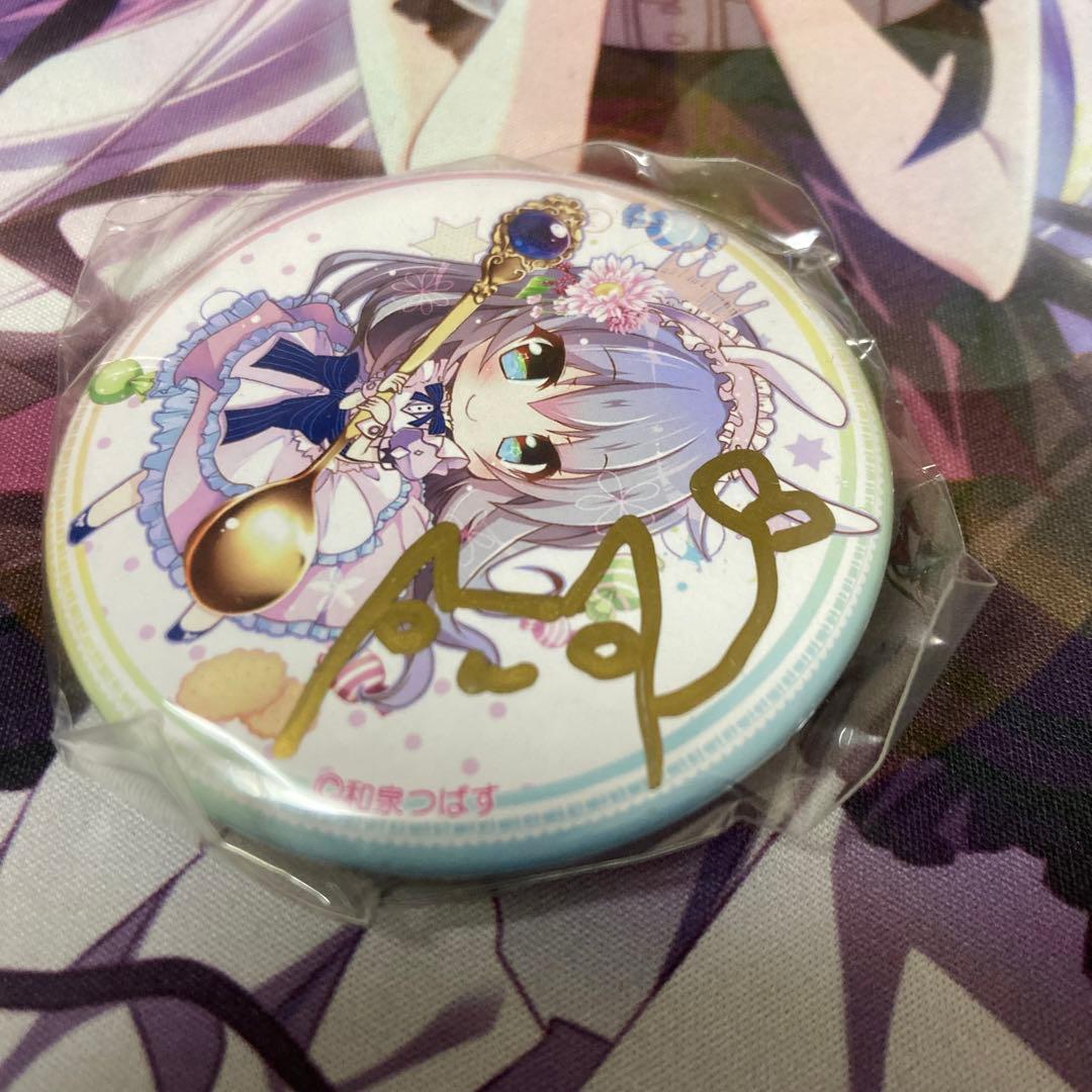 和泉つばす　缶バッジ　大当たり　直筆ワンポイントイラスト　サイン　翡翠亭　超希少
