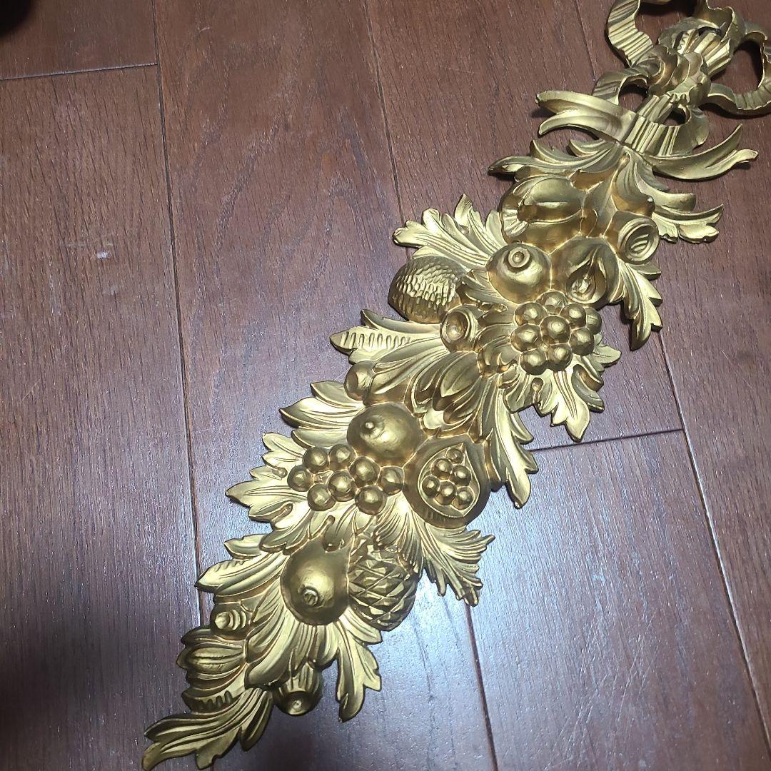 金色のフルーツ装飾壁掛け二個セット