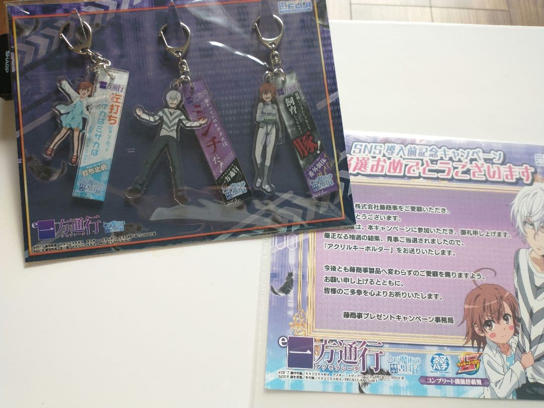【非売品】一方通行 アクセラレータ アクリルキーホルダー　とある　藤商事