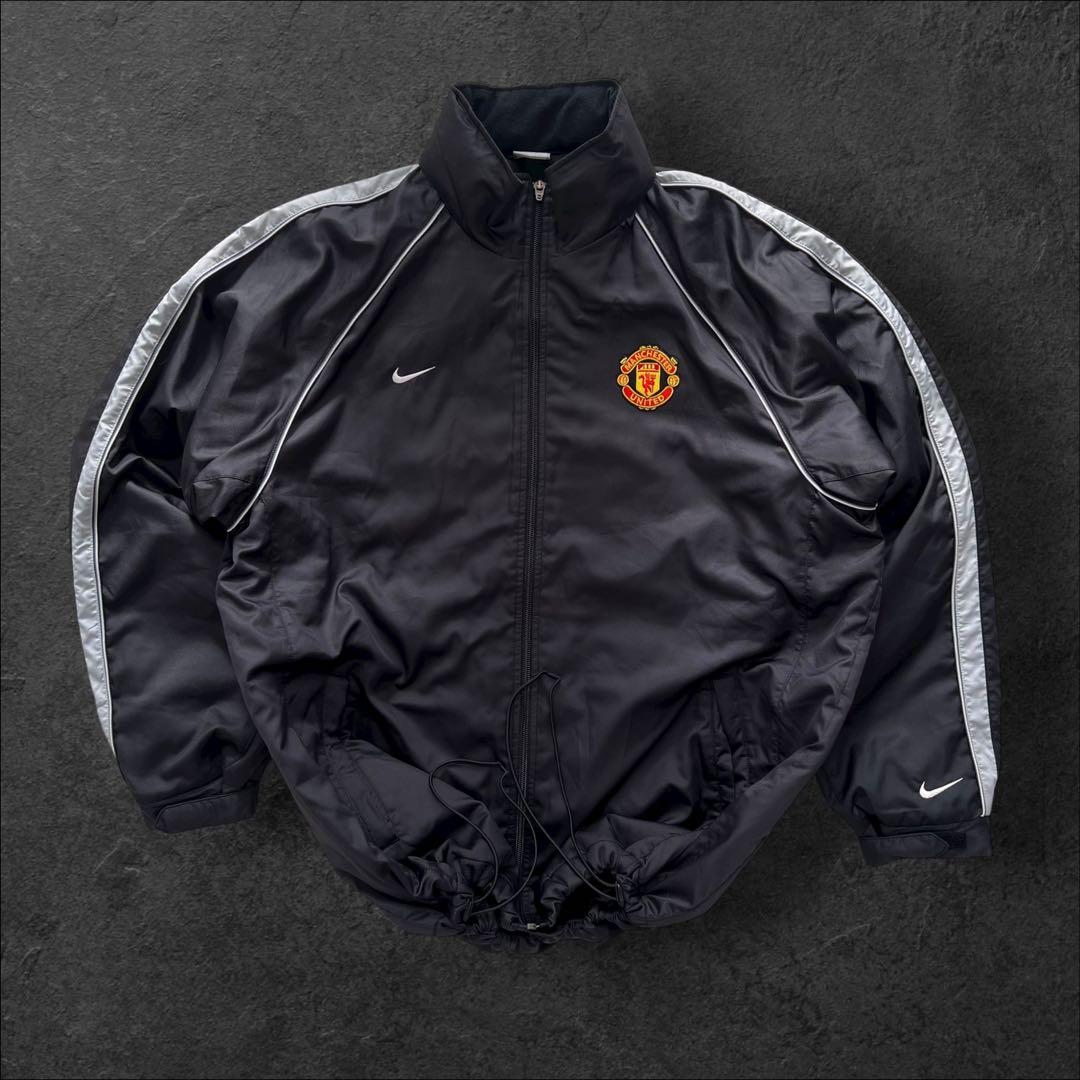 00s nike 短丈 マンチェスターU ナイロンジャケット　ドローコード　L