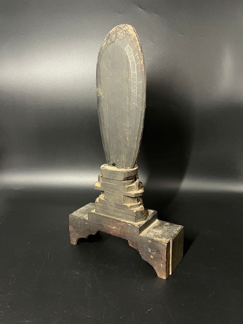 江戸時代後期 木彫 阿弥陀如来立像 仏像 舟形光背 古仏 仏教美術◎ 古美術庵々