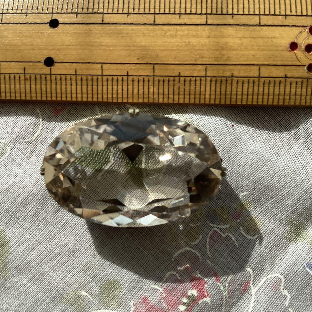 水晶帯留め　アンティーク　アクセサリー