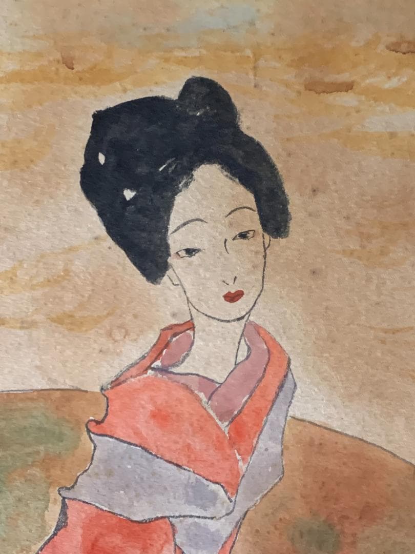 竹久夢二 美人画 和歌画賛 額装 大正ロマン 906