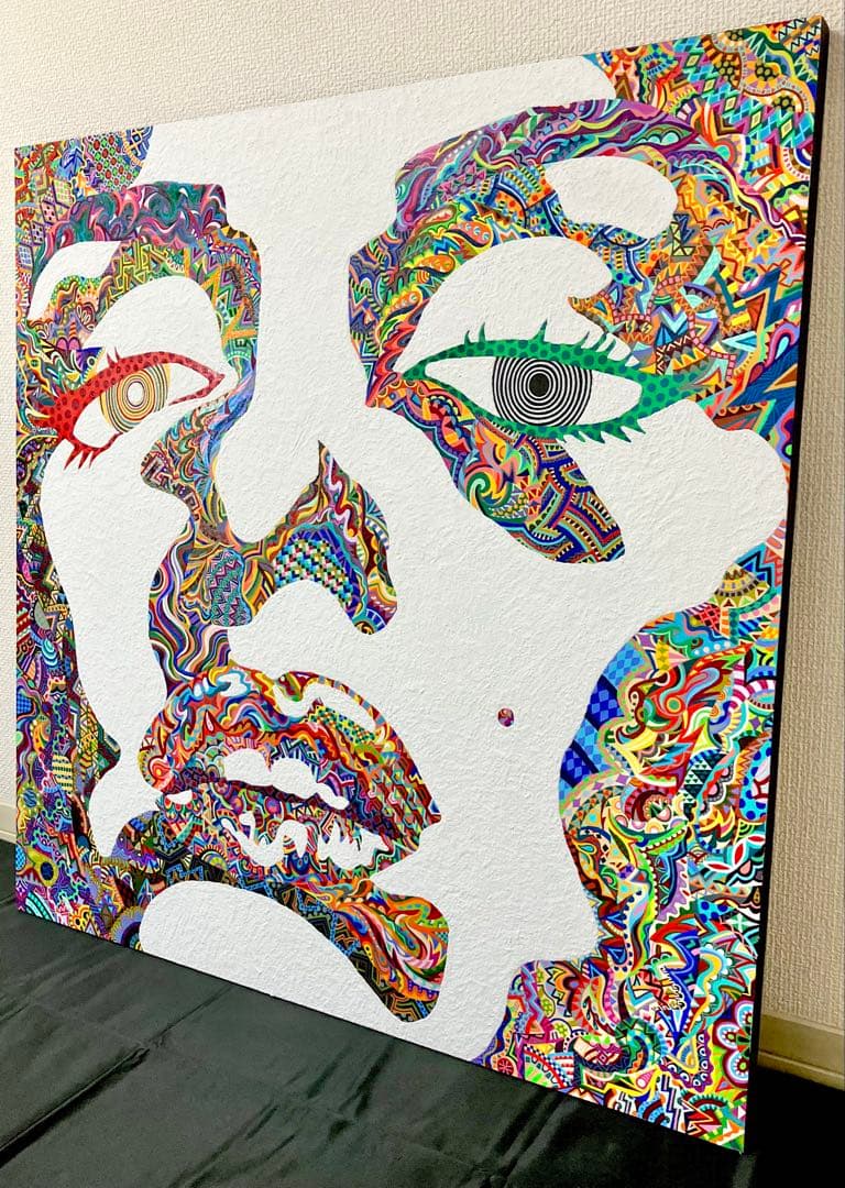原画　絵画　F30　人物画　アクリル画　現代アート　細密画　大型　一点物　手描き