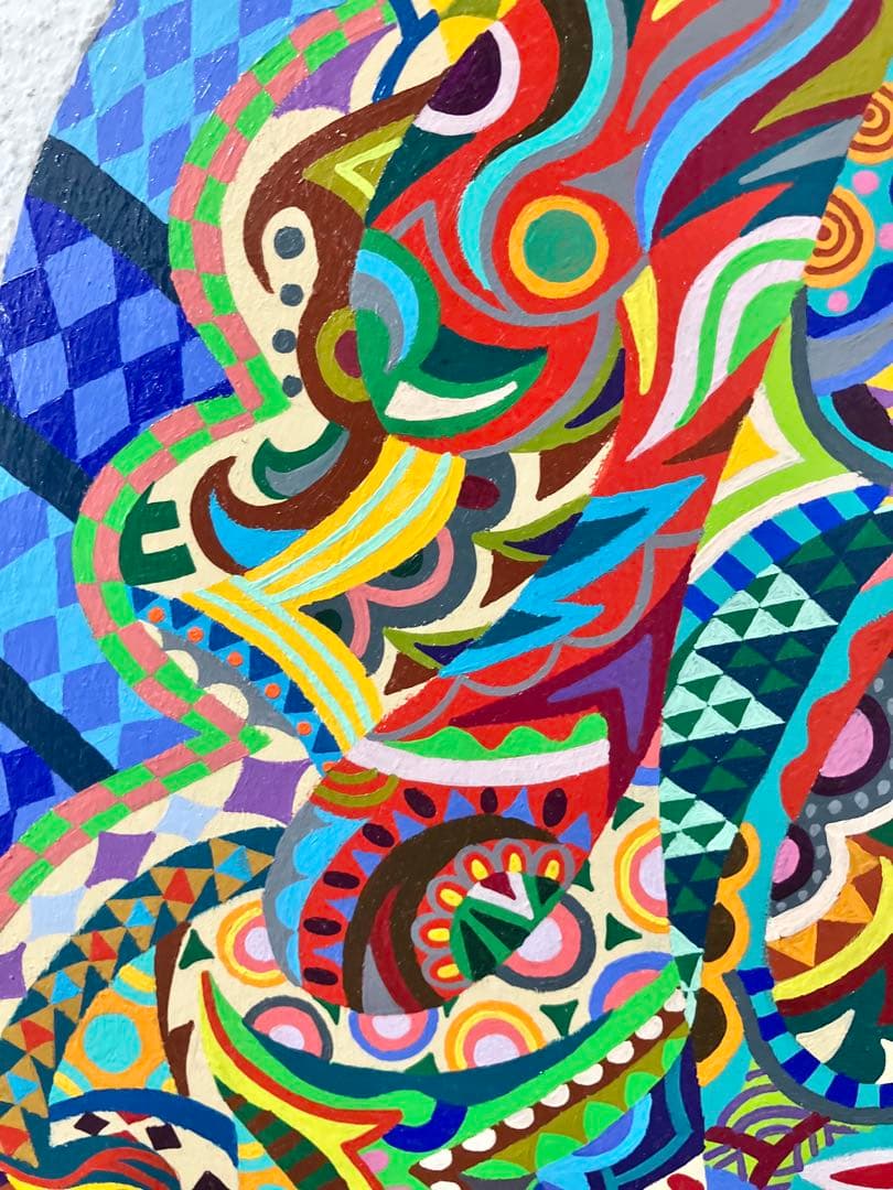 原画　絵画　F30　人物画　アクリル画　現代アート　細密画　大型　一点物　手描き