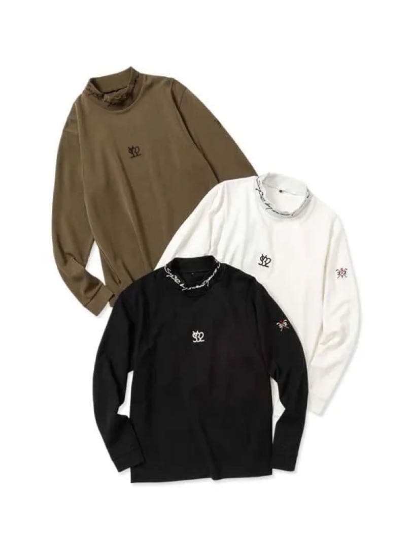 MODAL STRETCH MILANO MOCK NECK ホワイト　XL
