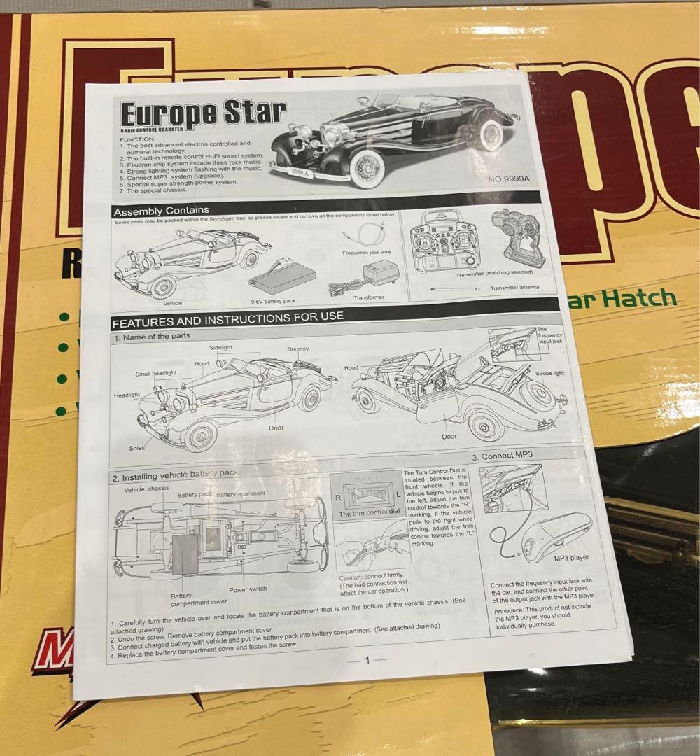 【未使用レア品】巨大ラジコン TOP RACE Europe Star ブラック