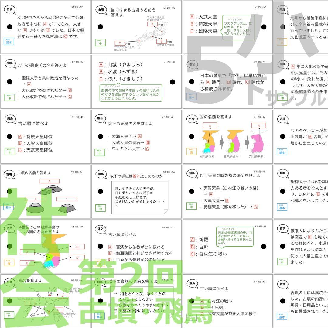 中学受験 暗記カード【5年下 社会・理科1-9回】 予習シリーズ 組み分け対策