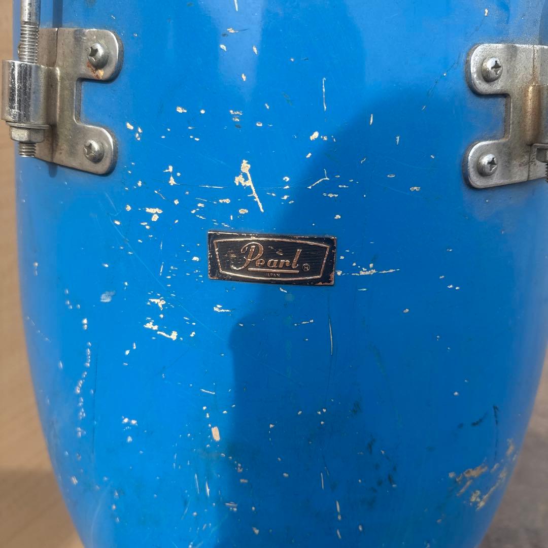 Pearl コンガ 青 Evansヘッド スタンド付属