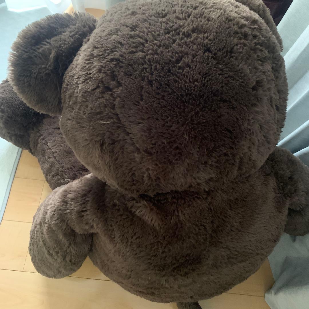 大きい茶色のクマのぬいぐるみ