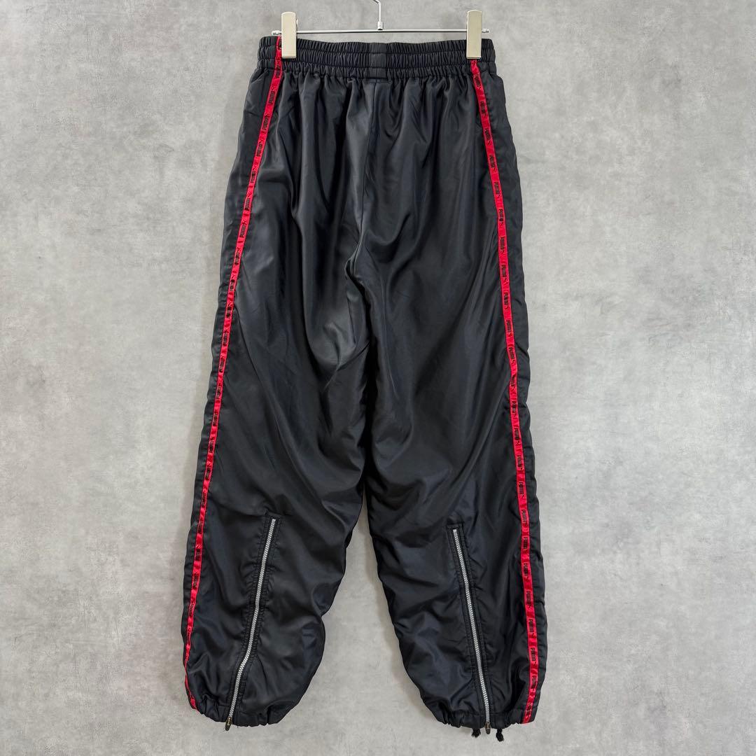 90s PUMAトラックジャケット パンツ 上下セット ブラック×レッド S〜M