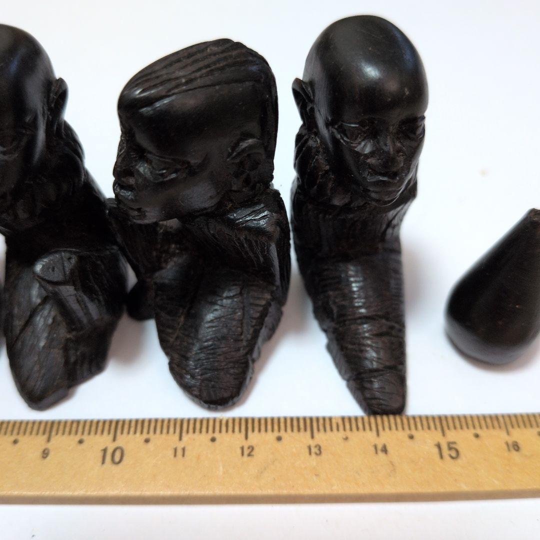 木製彫刻人形 6体セット　木製　置物　アンティーク