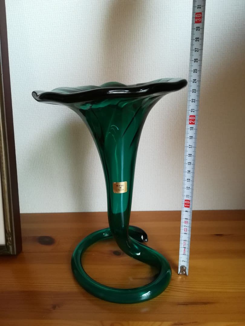 ✨緑色のイタリア製のガラスアート