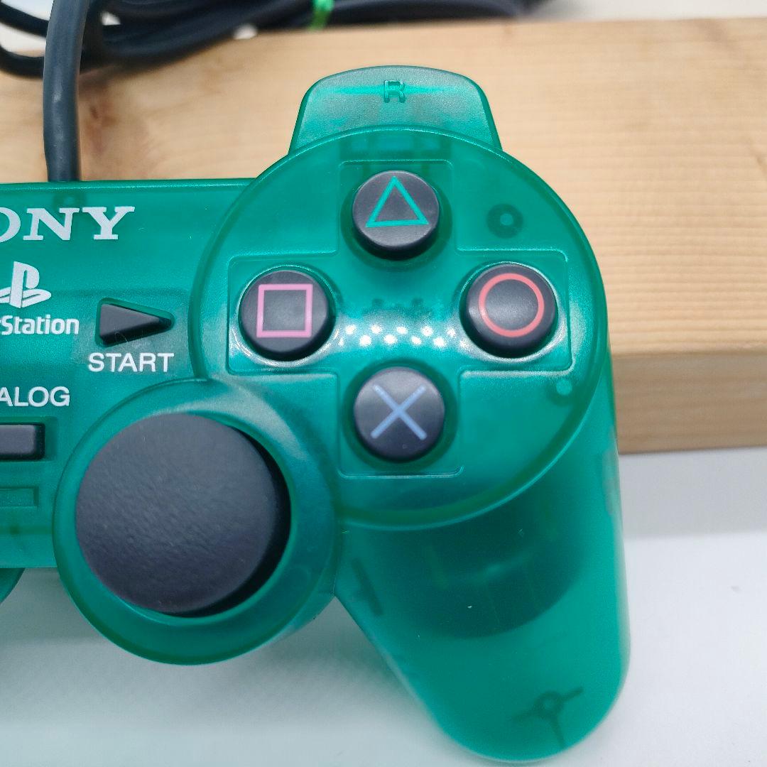 プレイステーション２ コントローラオーシャンブルー グリーン２個セット