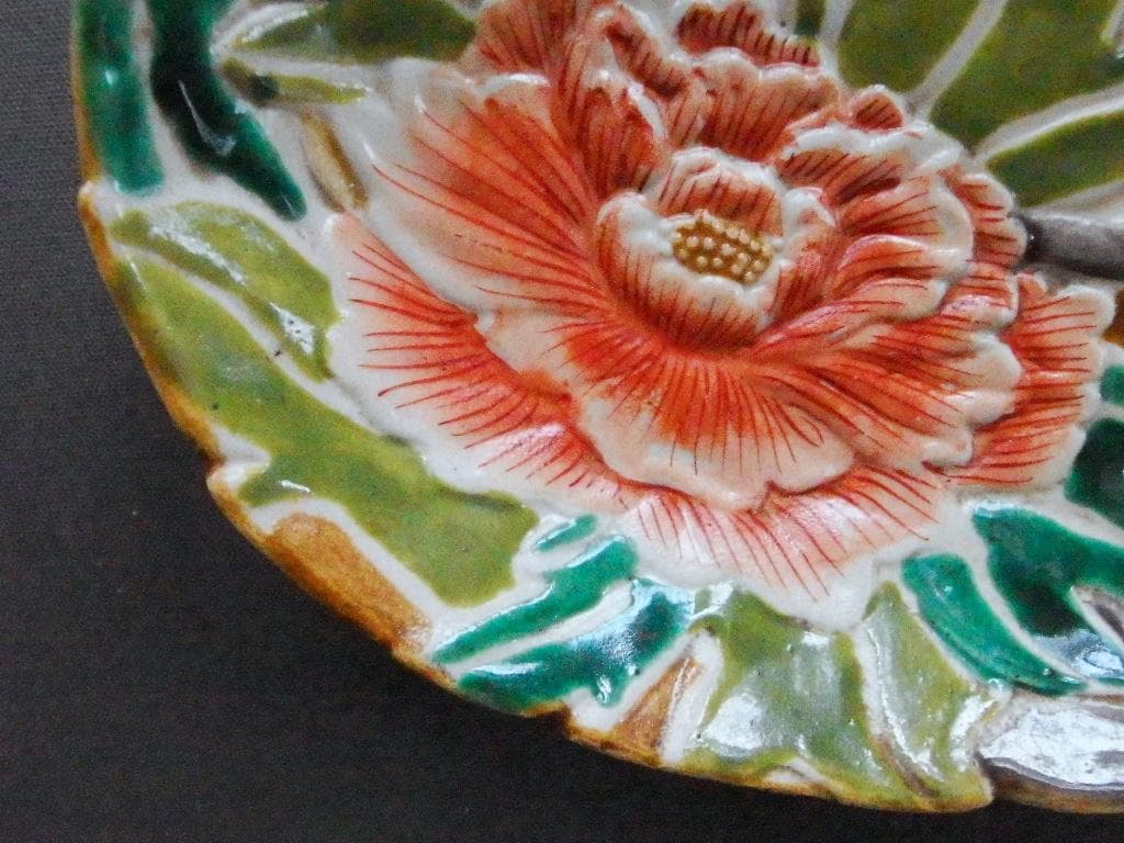 ♪骨董の器 時代物 古九谷 バルボティーヌを彷彿とさせる器オーバル 中皿