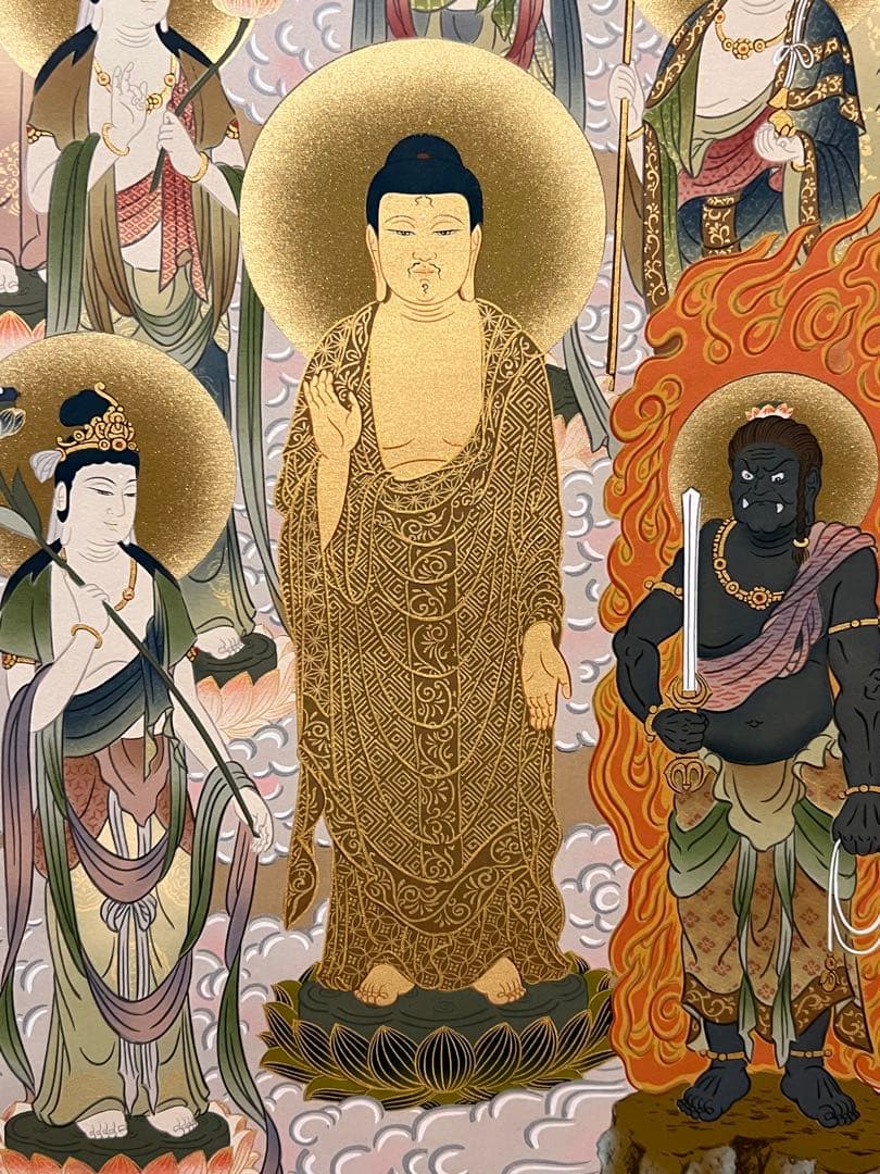 梶井誠海 掛軸 掛け軸「十三佛」仏画仏教美術 菩薩 茶掛 日本画 肉筆 茶掛