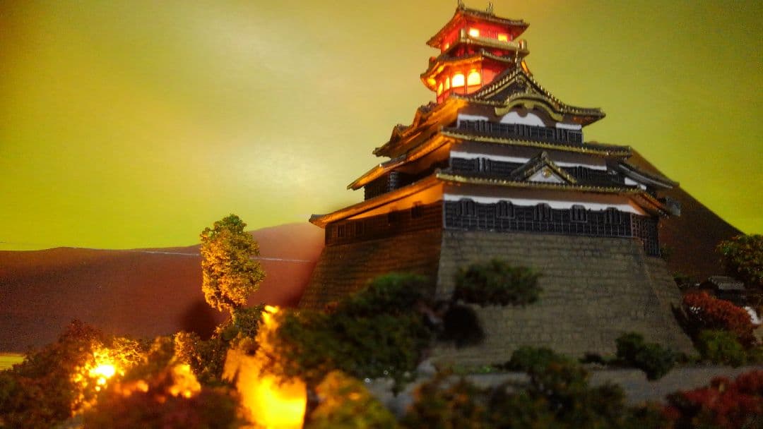 お城✨SP仕上げ✨秋の安土城✨プラモデル✨製作受付画像‼️
