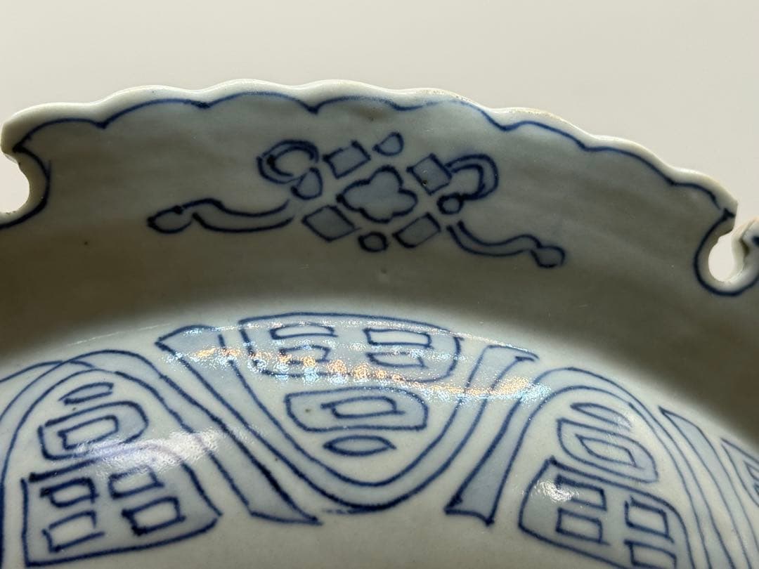 江戸　伊万里　錦絵　花口大鉢　アンティーク　送料込み260120