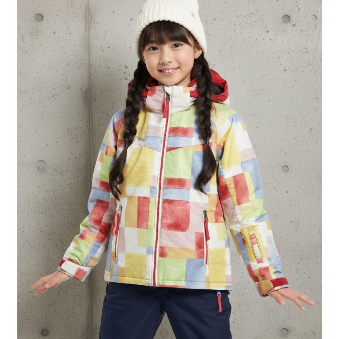 美品☆Phenixスキーウェア女の子140 130 上下 パステルブロック×紺