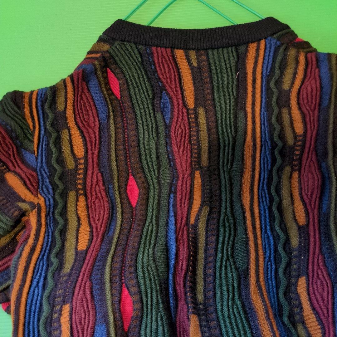 80s 90s limnos オーストラリア 3Dニット メンズS