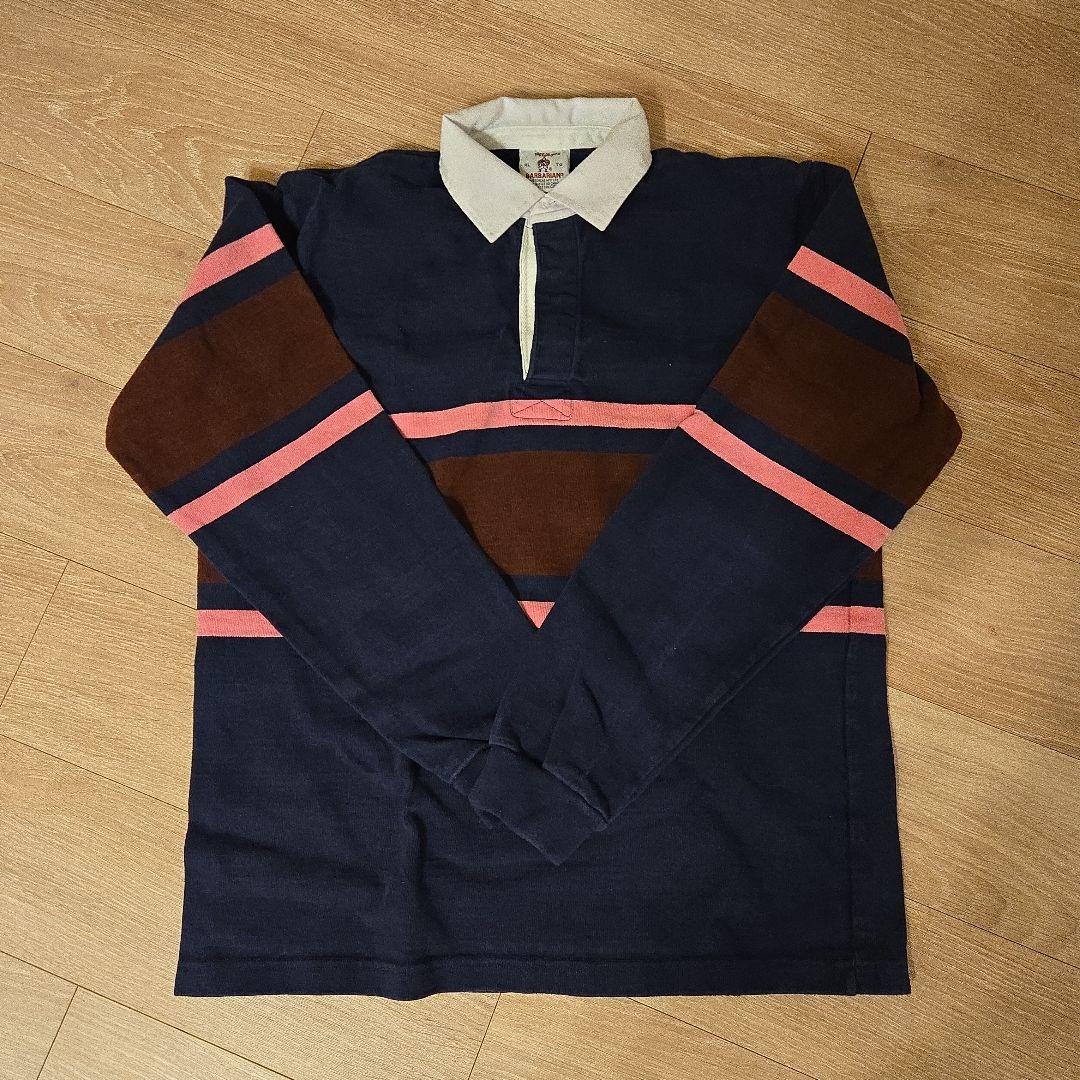 BARBARIAN 12oz ロングスリーブ パネルボーダーラガー シャツ XL