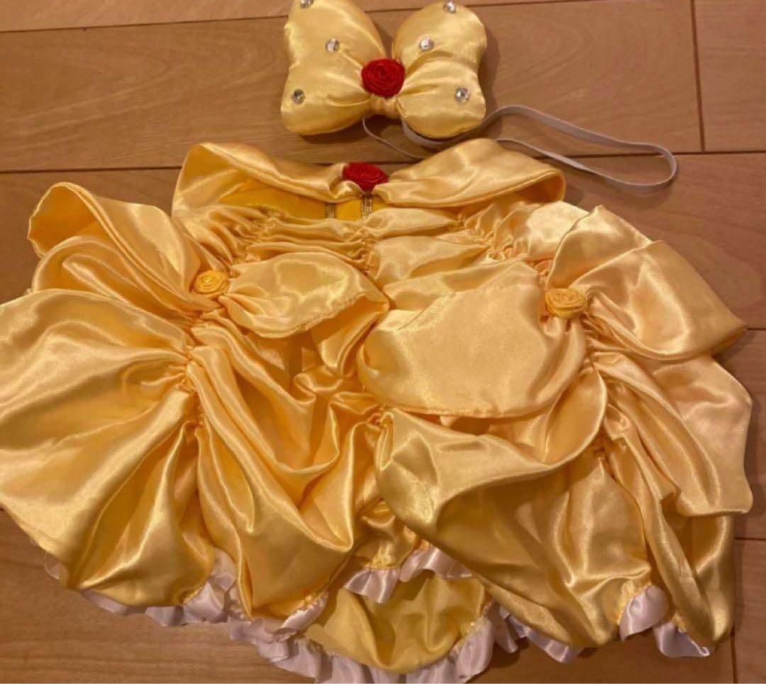 ディズニー　ユニベア　美女と野獣　コスチューム　ベル　愛の芽生え　ケープ　ドレス