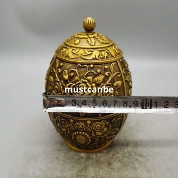 銅 細工 茶道具 浮彫り花開富貴銅缶 円形茶筒 客間 装飾品 工芸品 置物