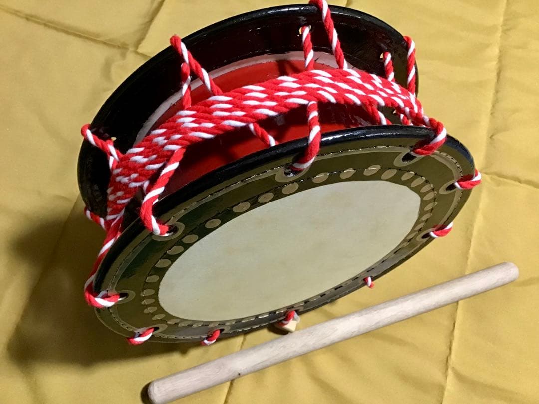 沖縄 エイサー 締め太鼓(大)直径30cm＋バチ 新城工作所