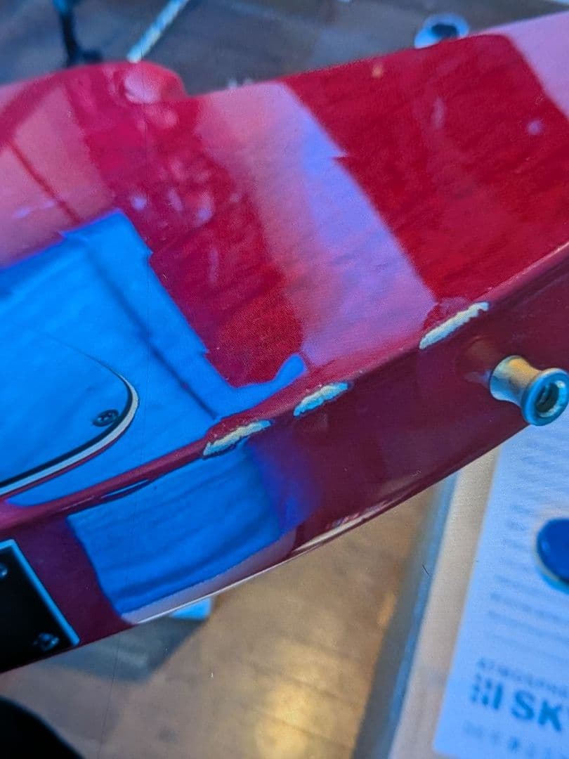 Burny エレキギター レッド弦楽器 本体のみ M2417