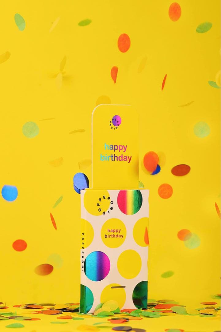 誕生日　パーティー パペロニ ドットコンフェッティクラッカーカード 3個セット