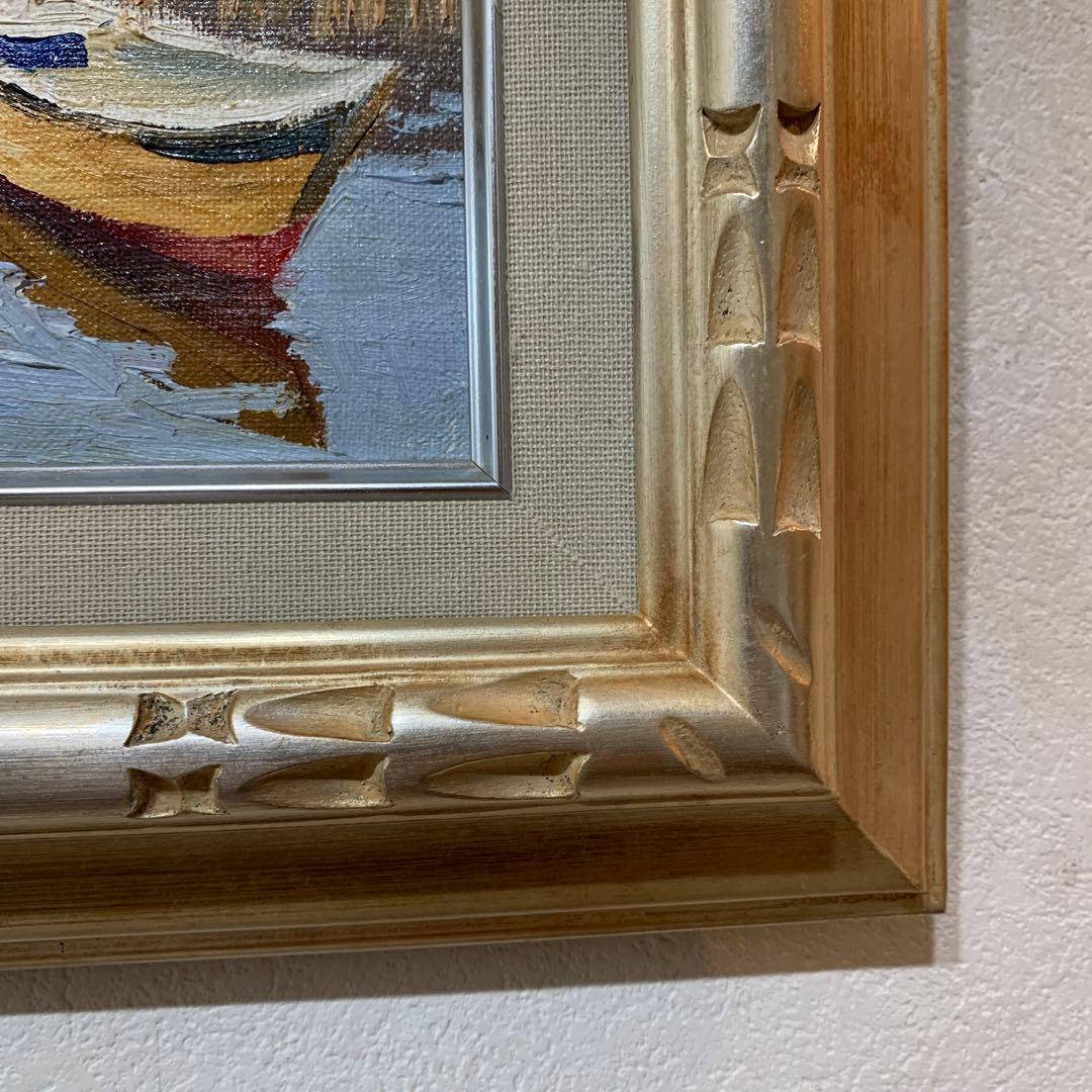 絵画　油彩肉筆画　真作　姫野陸郎『海辺』F3