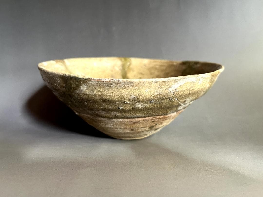 茶碗■古伊賀焼 江戸期 椿宝堀ノ手？ 直し有 お茶道具 古美術 時代物 骨董品■