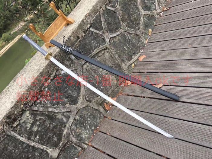 【ブラック】長尺 武具　刀装具　日本刀　模造刀 居合刀 鑑賞 手鍛造打 武蔵