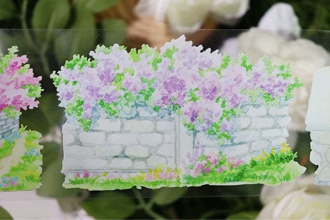海外マスキングテープ巻売り 花壇 フラワー 風景マスキングテープ 806