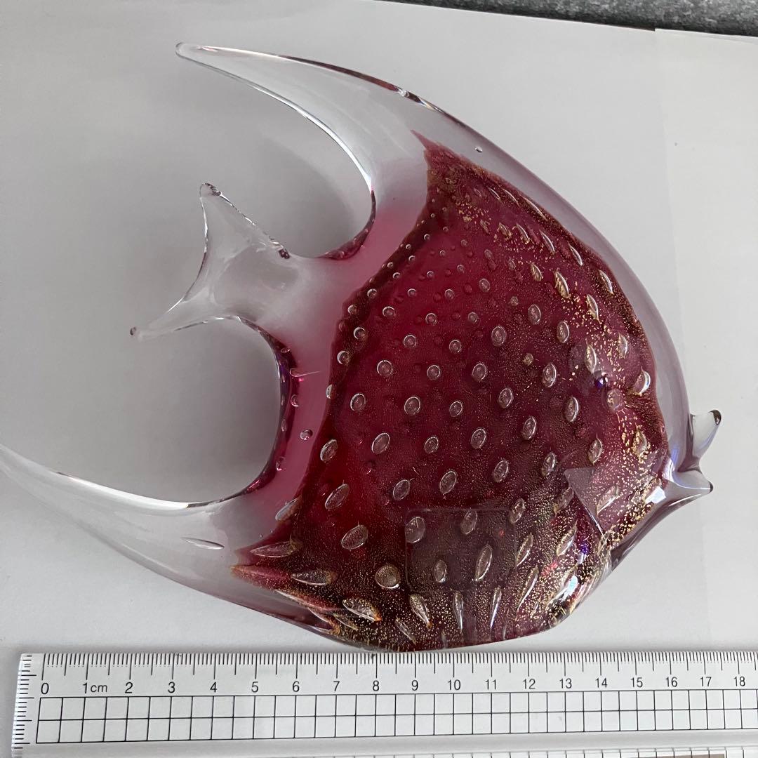 ヴェネチアングラス　ムラーノ　ガラス置物　硝子細工　魚　エンゼルフィッシュ