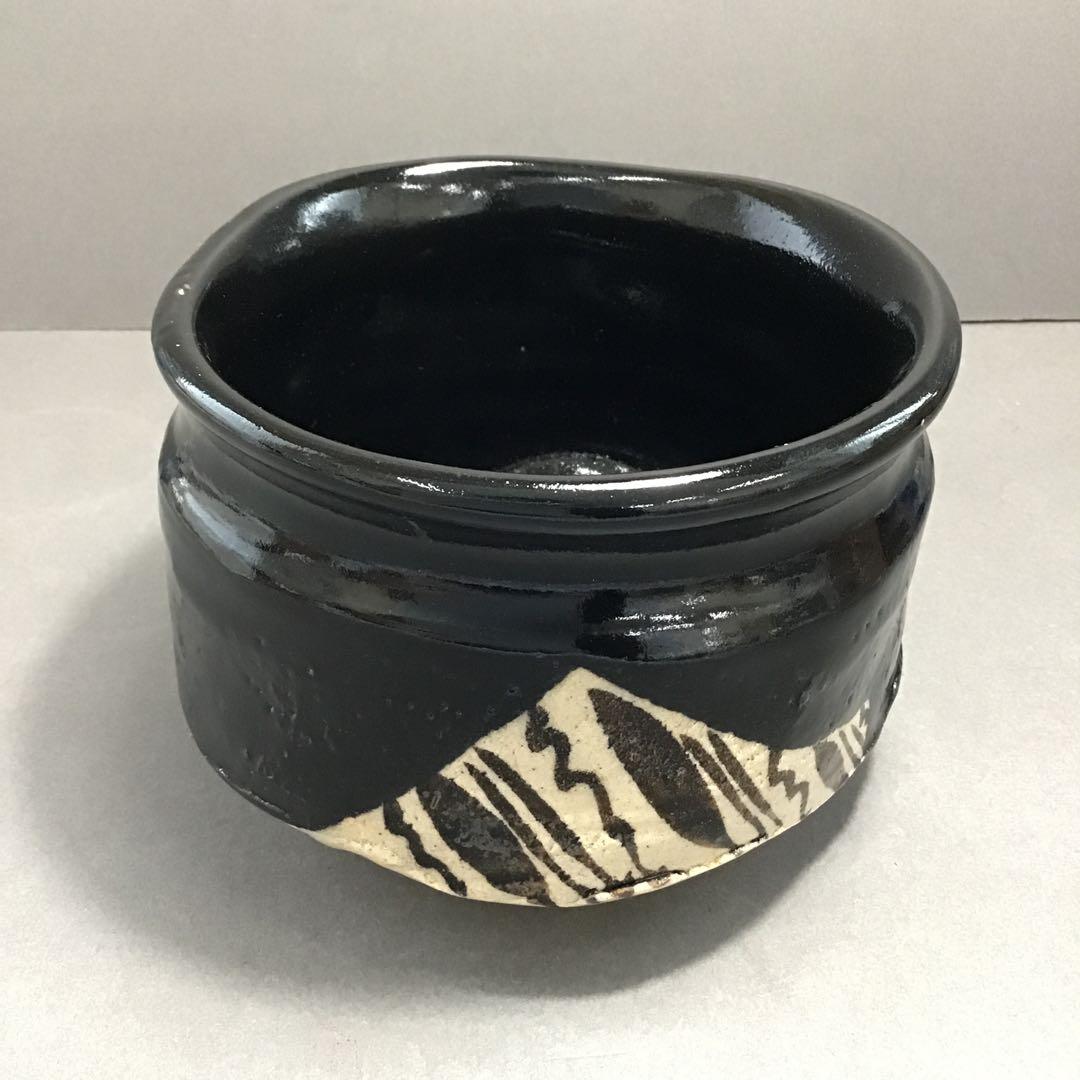 茶道具 黒織部 加藤 鈔 作 共箱 N278CI