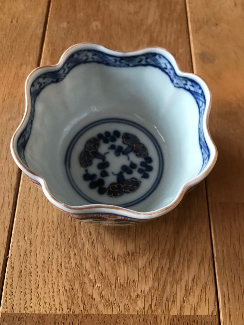 大皿　2枚　骨董品　大聖寺伊万里　古伊万里　伊万里　色絵　金彩　向付　5客