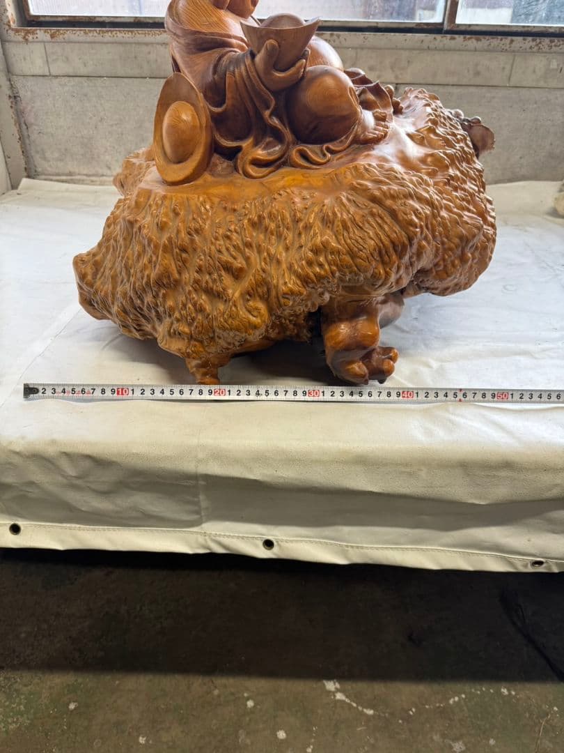 布袋様　木製　オブジェ　インテリア　七福神　縁起物