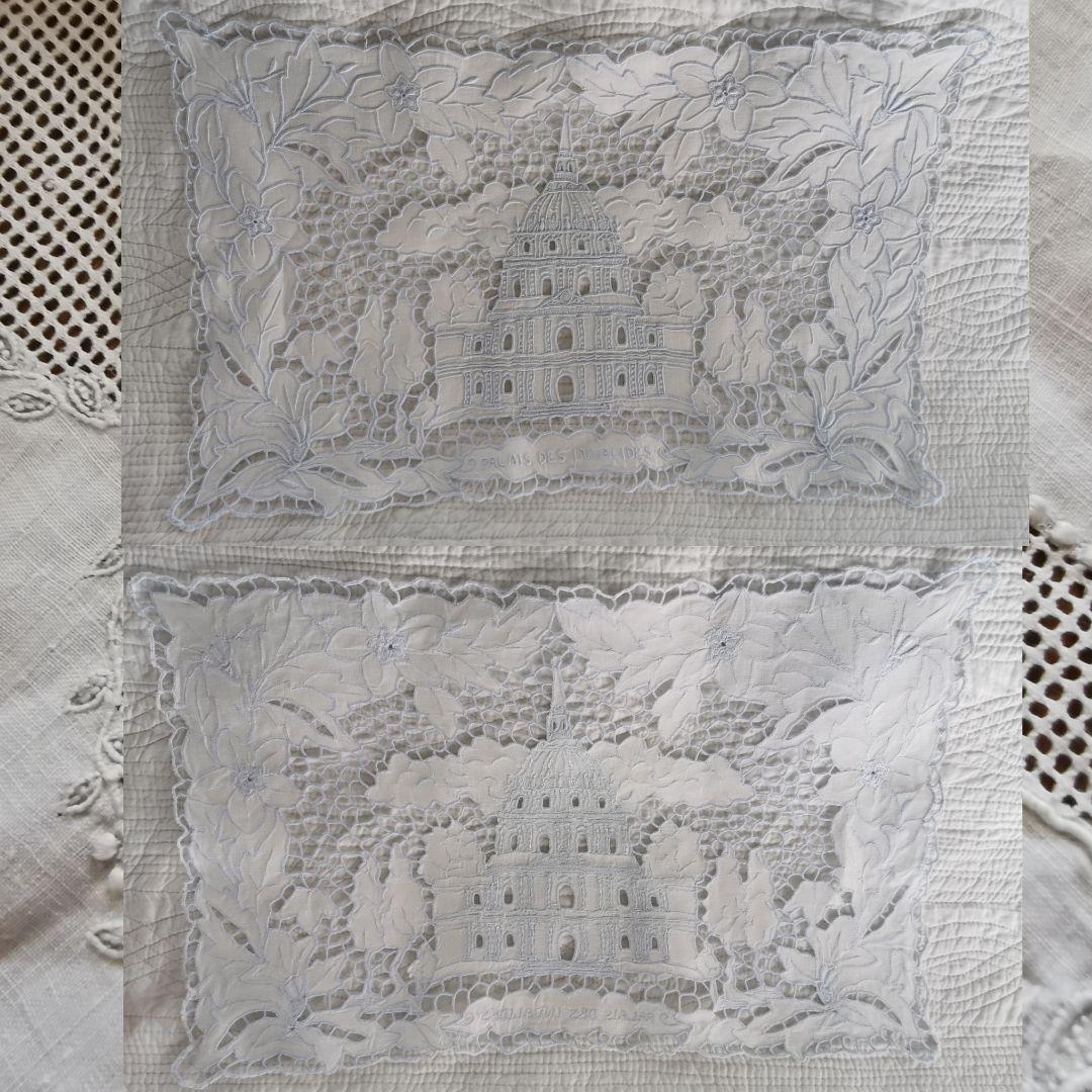 アンティークレース刺繍クロス アンヴァリッド フランス傷兵院 ミュージアム所蔵級
