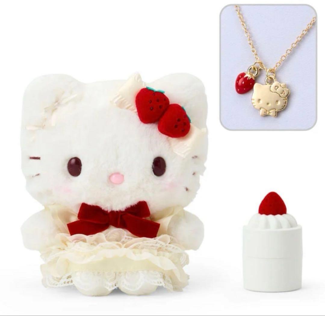 【新品】ショートケーキデザインシリーズ　キティ ぬいぐるみ　ネックレス